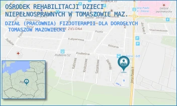 DZIAŁ (PRACOWNIA) FIZJOTERAPII DLA DOROSŁYCH - OŚRODEK REHABILITACJI DZIECI NIEPEŁNOSPRAWNYCH W TOMASZOWIE MAZ. - UL. JANA PAWŁA II 64/66,  TOMASZÓW MAZOWIECKI