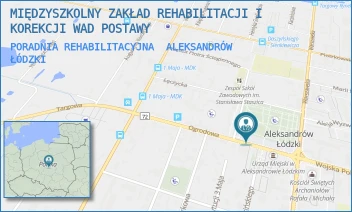PORADNIA REHABILITACYJNA - MIĘDZYSZKOLNY ZAKŁAD REHABILITACJI I KOREKCJI WAD POSTAWY - UL. PLAC KOŚCIUSZKI 28,  ALEKSANDRÓW ŁÓDZKI