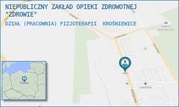 DZIAŁ (PRACOWNIA) FIZJOTERAPII - NIEPUBLICZNY ZAKŁAD OPIEKI ZDROWOTNEJ "ZDROWIE" - UL. KOLEJOWA 23,  KROŚNIEWICE